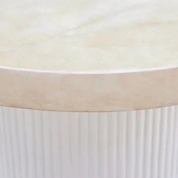 Runt soffbord i travertin-look | Ø80 cm | Laxö - Möbler - Bord & matgrupper - Soffbord