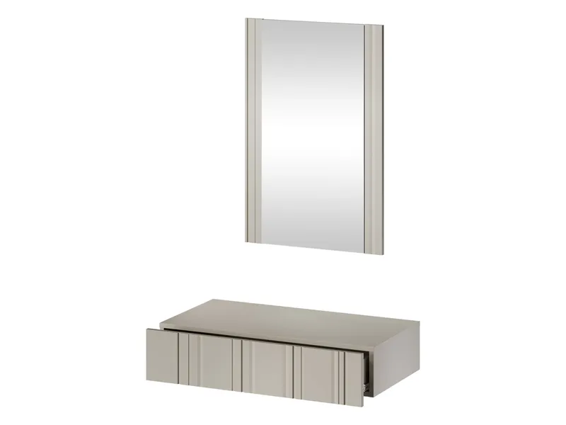 Rynlin Sminkbord med Förvaring och Lådor i Trä med Glasspegel - Beige - Möbler - Bord & matgrupper - Sminkbord & toalettbord