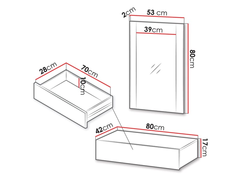 Rynlin Sminkbord med Spegel - Möbler - Bord & matgrupper - Sminkbord & toalettbord