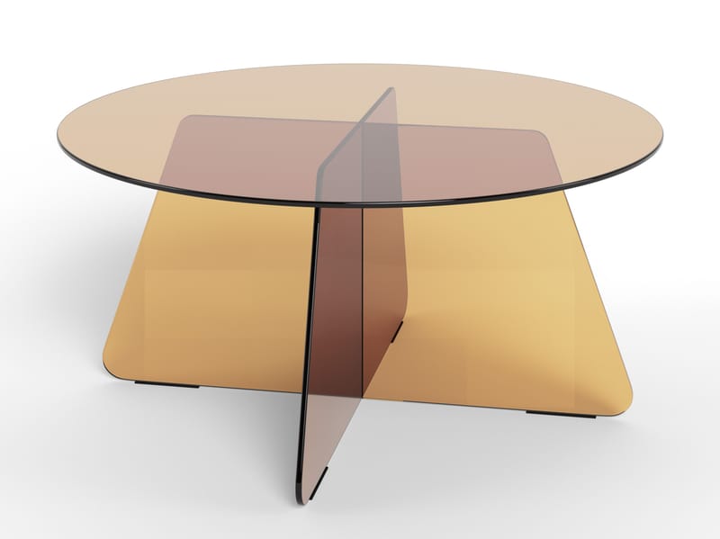 Ryvos Soffbord i Glas 80 cm Rund - Brun - Möbler - Bord & matgrupper - Soffbord