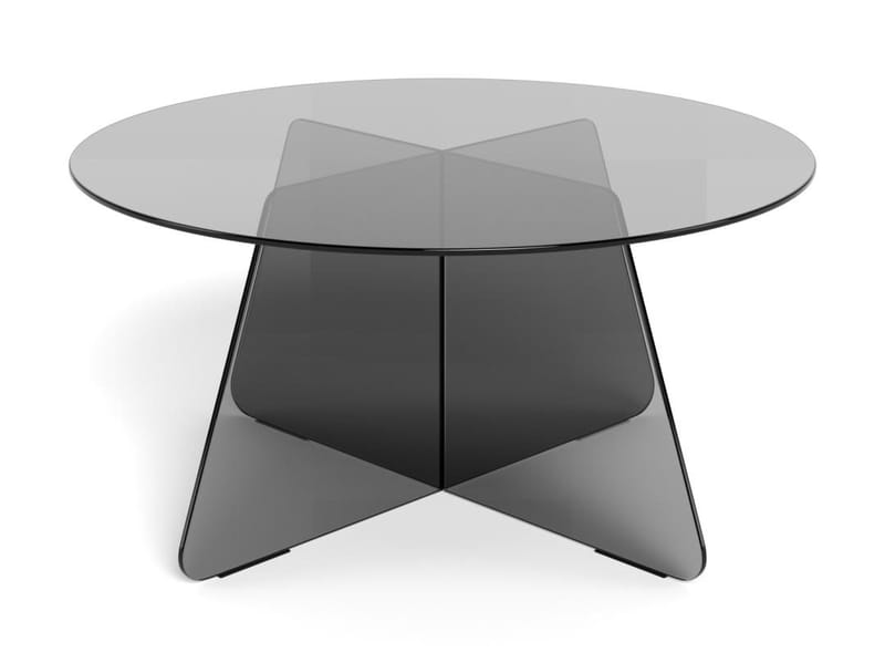 Ryvos Soffbord i Glas 80 cm Rund - Rökfärgad - Möbler - Bord & matgrupper - Soffbord