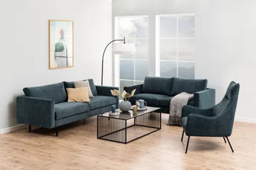 Saklani 120x60 cm Rektangulärt Soffbord i Metall med Glasskiva - Svart - Möbler - Bord & matgrupper - Soffbord