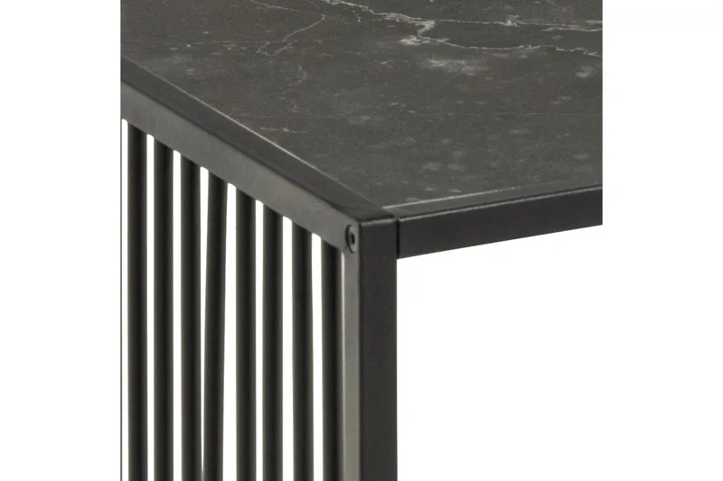 Saklani 120x60 cm Rektangulärt Soffbord i Metall med Glasskiva - Svart - Möbler - Bord & matgrupper - Soffbord