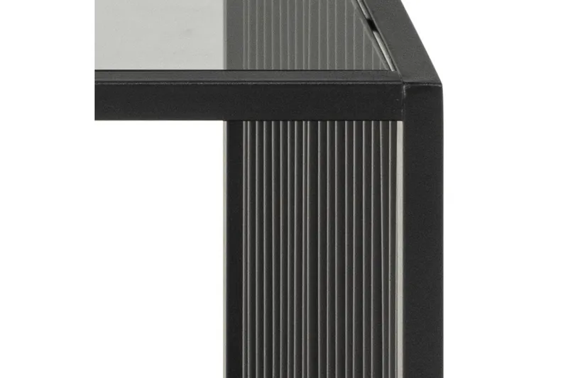 Saklani 120x60 cm Rektangulärt Soffbord i Metall med Glasskiva - Svart - Möbler - Bord & matgrupper - Soffbord