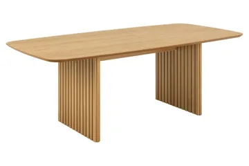 Saku Stort Rektangulärt Matbord 220 cm med Trä- och Ekutseende - Beige - Möbler - Bord & matgrupper - Matbord & köksbord