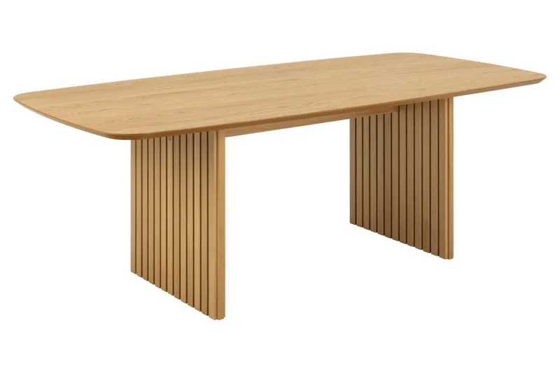 Saku Stort Rektangulärt Matbord 220 cm med Trä- och Ekutseende, Beige