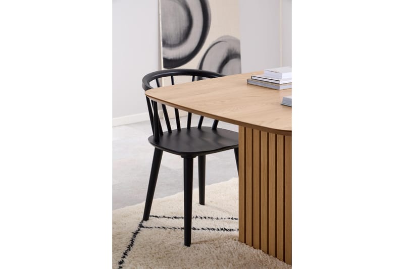 Saku Stort Rektangulärt Matbord 220 cm med Trä- och Ekutseende - Beige - Möbler - Bord & matgrupper - Matbord & köksbord