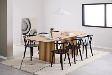 Saku Stort Rektangulärt Matbord 220 cm med Trä- och Ekutseende - Beige - Möbler - Bord & matgrupper - Matbord & köksbord