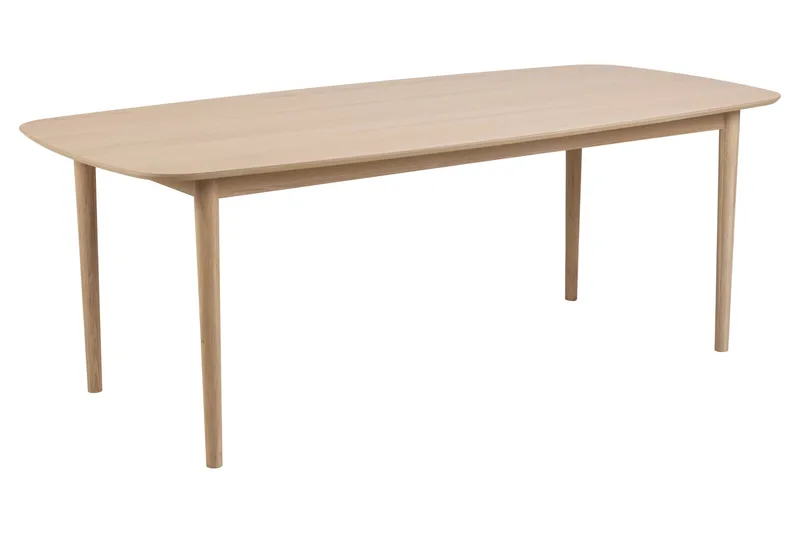 Salama Stort Rektangulärt Matbord 210 cm med Trä- och Ekutseende, Vit
