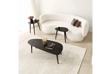 Saldus 115 cm Ovalt Soffbord i Målat Trä - Mörkbrun - Möbler - Bord & matgrupper - Soffbord