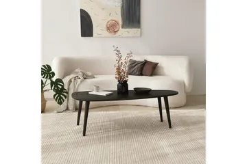 Saldus 115 cm Ovalt Soffbord i Målat Trä - Mörkbrun - Möbler - Bord & matgrupper - Soffbord