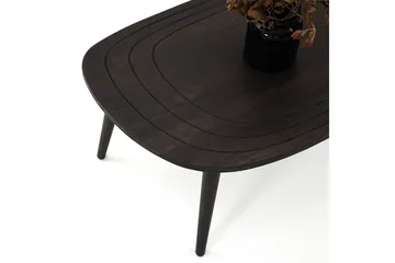 Saldus 115 cm Ovalt Soffbord i Målat Trä - Mörkbrun - Möbler - Bord & matgrupper - Soffbord