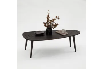 Saldus 115 cm Ovalt Soffbord i Målat Trä - Mörkbrun - Möbler - Bord & matgrupper - Soffbord