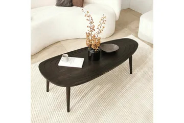 Saldus 115 cm Ovalt Soffbord i Målat Trä - Mörkbrun - Möbler - Bord & matgrupper - Soffbord