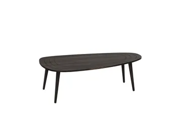 Saldus 115 cm Ovalt Soffbord i Målat Trä - Mörkbrun - Möbler - Bord & matgrupper - Soffbord