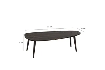 Saldus 115 cm Ovalt Soffbord i Målat Trä - Mörkbrun - Möbler - Bord & matgrupper - Soffbord