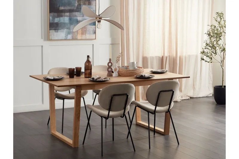 Salmo Rektangulärt Matbord 180 cm med Trä- och Askutseende - Brun - Möbler - Bord & matgrupper - Matbord & köksbord