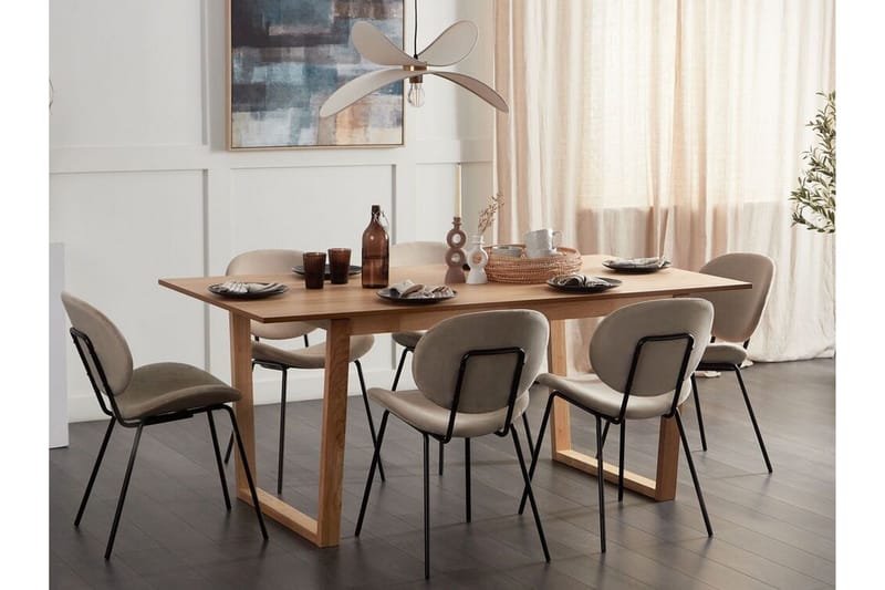 Salmo Rektangulärt Matbord 180 cm med Trä- och Askutseende - Brun - Möbler - Bord & matgrupper - Matbord & köksbord