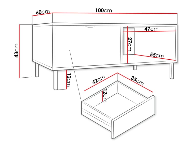 Salmor Soffbord 100 cm - Vit - Möbler - Bord & matgrupper - Soffbord