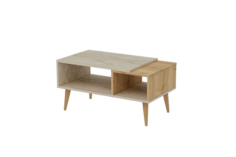 Salric Soffbord 90 cm - Travertine/Ek - Möbler - Bord & matgrupper - Soffbord