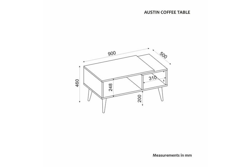 Salric Soffbord 90 cm - Travertine/Ek - Möbler - Bord & matgrupper - Soffbord