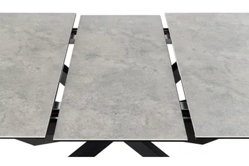 Salupa Utdragbart Rektangulärt Matbord 168–210 cm med Glasskiva, Betong- och Metallutseende - Grå - Möbler - Bord & matgrupper - Matbord & köksbord