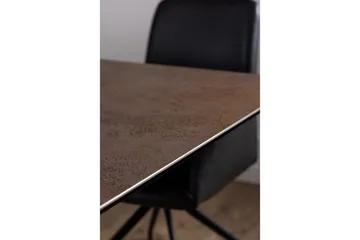 Salupa Utdragbart Rektangulärt Matbord 200–240 cm med Glasskiva, Sten- och Metallutseende - Brun - Möbler - Bord & matgrupper - Matbord & köksbord