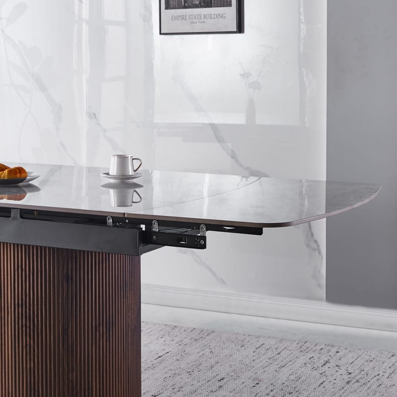 Salvador matbord 160-240 cm med grå keramisk sten / Valnöt - Grå keramisk sten / Valnöt - Möbler - Bord & matgrupper - Matbord & köksbord