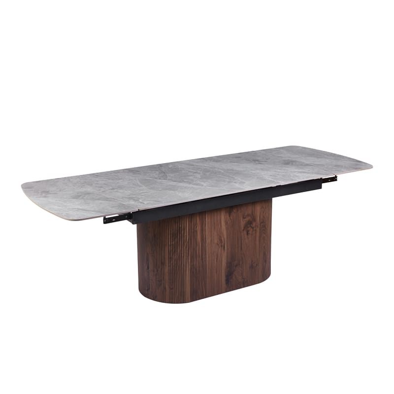 Salvador matbord 160-240 cm med grå keramisk sten / Valnöt - Grå keramisk sten / Valnöt - Möbler - Bord & matgrupper - Matbord & köksbord