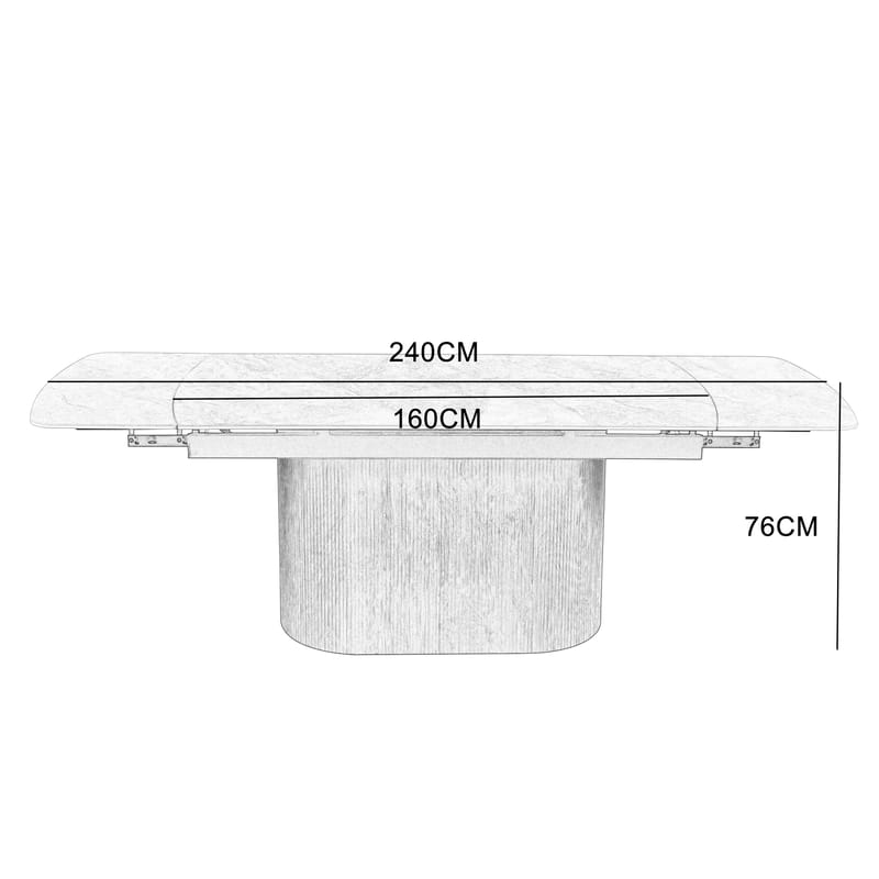 Salvador matbord 160-240 cm med grå keramisk sten / Valnöt - Grå keramisk sten / Valnöt - Möbler - Bord & matgrupper - Matbord & köksbord
