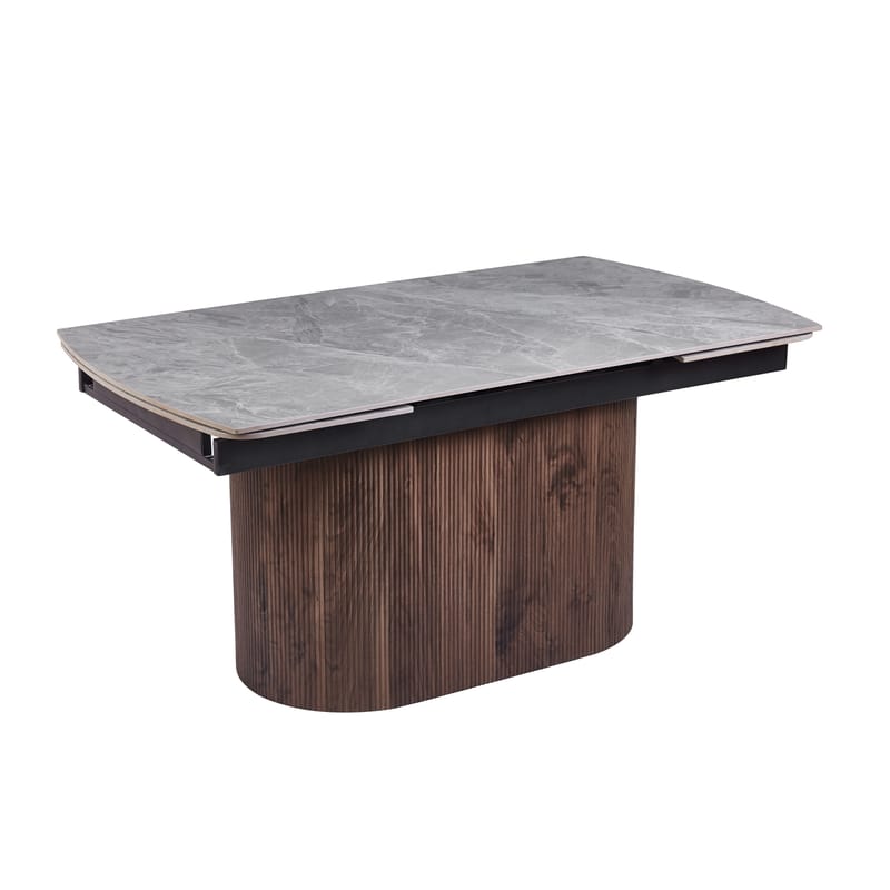 Salvador matbord 160-240 cm med grå keramisk sten / Valnöt - Grå keramisk sten / Valnöt - Möbler - Bord & matgrupper - Matbord & köksbord