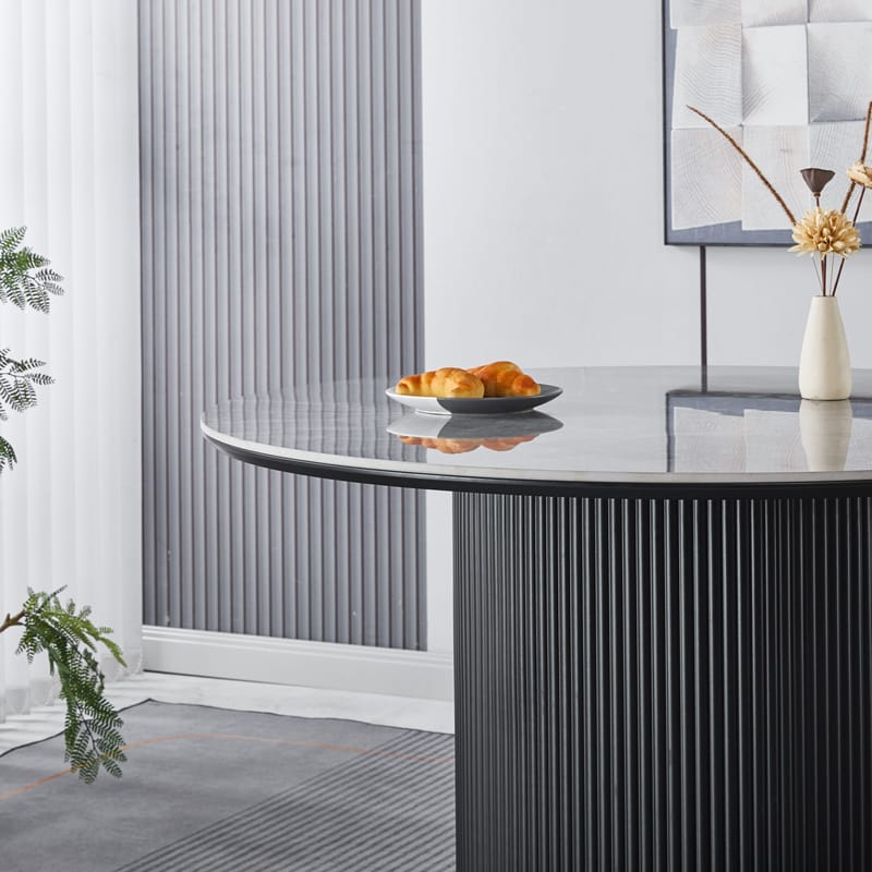 Salvador runt matbord Ø120 cm med grå keramisk sten - Grå keramisk sten - Möbler - Bord & matgrupper - Matbord & köksbord