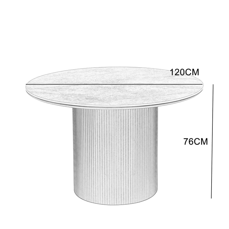 Salvador runt matbord Ø120 cm med grå keramisk sten - Grå keramisk sten - Möbler - Bord & matgrupper - Matbord & köksbord