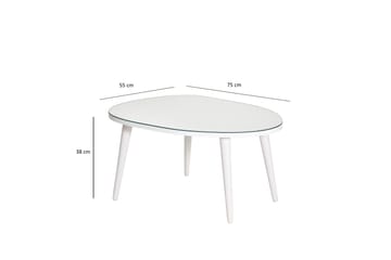 Samtens 75 cm Ovalt Soffbord i Glas med Träben - Vit - Möbler - Bord & matgrupper - Soffbord
