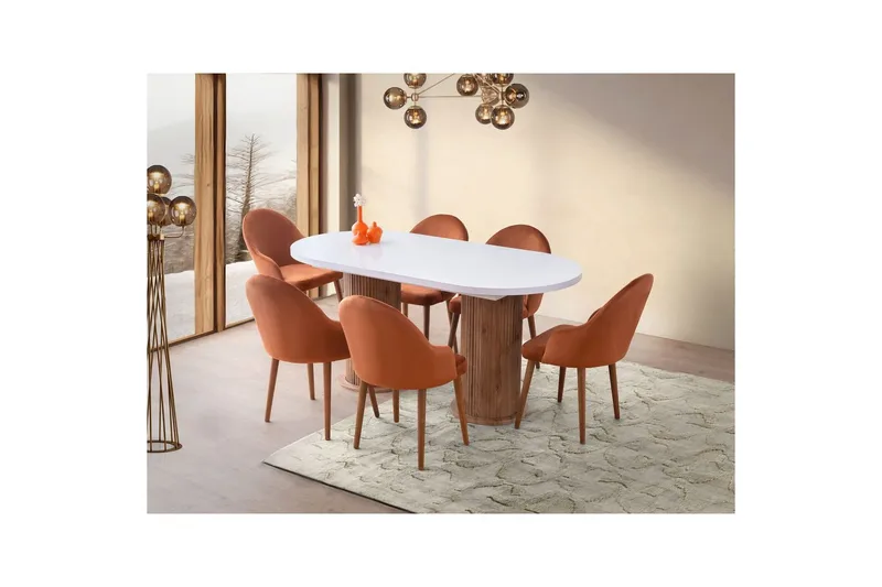 Samtens Matbord 180 cm Oval - Vit - Möbler - Bord & matgrupper - Matbord & köksbord