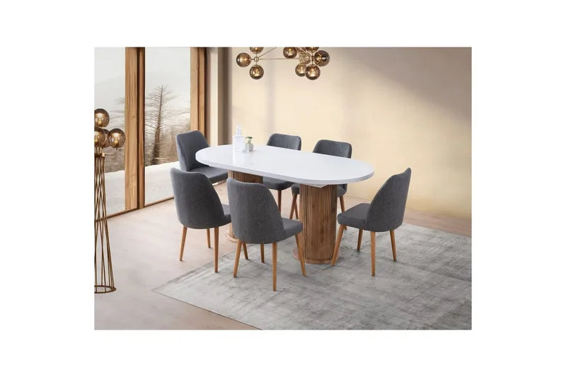 Samtens Matbord 180 cm Oval - Vit - Möbler - Bord & matgrupper - Matbord & köksbord