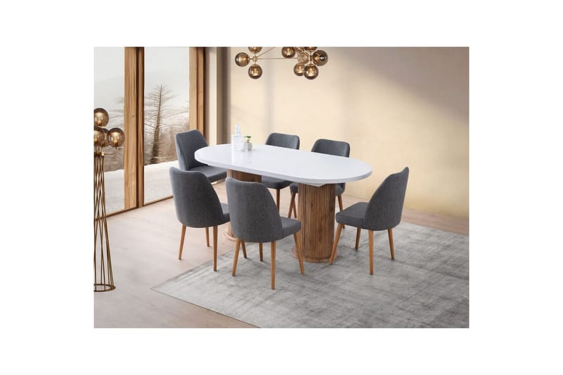 Samtens Matbord 180 cm Oval - Vit - Möbler - Bord & matgrupper - Matbord & köksbord