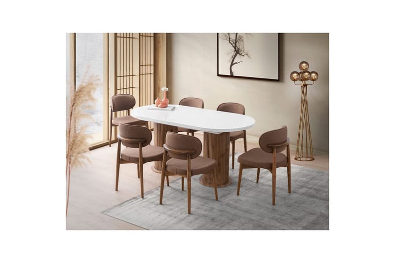 Samtens Matbord 180 cm Oval - Vit - Möbler - Bord & matgrupper - Matbord & köksbord