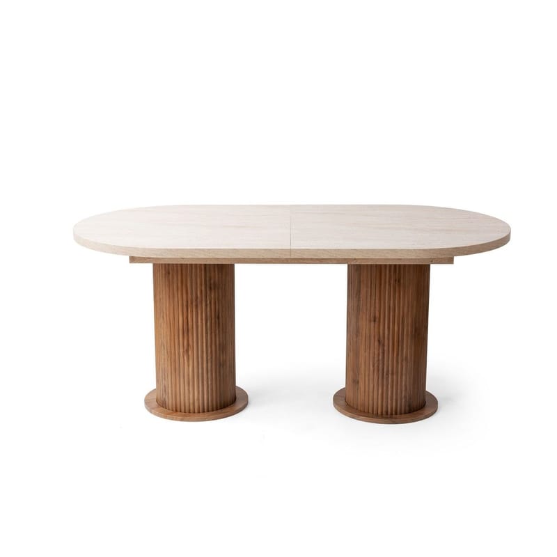 Samtens Matbord Oval 180 cm, Brun/Taupe