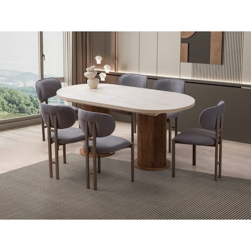 Samtens Matbord Oval 180 cm - Brun/Taupe - Möbler - Bord & matgrupper - Matbord & köksbord