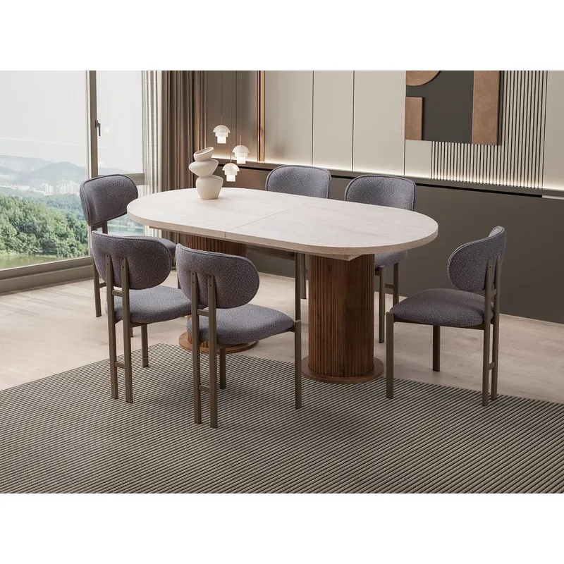 Samtens Matbord Oval 180 cm - Brun/Taupe - Möbler - Bord & matgrupper - Matbord & köksbord