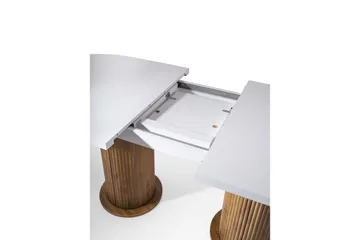 Samtens Utdragbart Ovalt Matbord 180 cm med Trä- och Valnötsutseende - Vit - Möbler - Bord & matgrupper - Matbord & köksbord