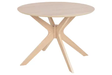 Sanae Runt Matbord 105 cm med Trä- och Ekutseende - Vit - Möbler - Bord & matgrupper - Matbord & köksbord