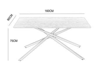 Santos Rektangulärt Matbord 160 cm i Metall med Ekutseende - Svart|Brun - Möbler - Bord & matgrupper - Matbord & köksbord