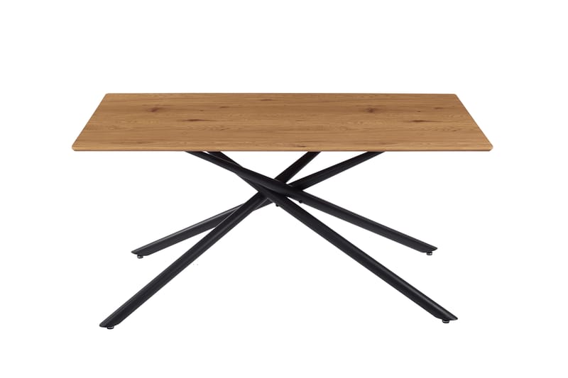 Santos Rektangulärt Matbord 160 cm i Metall med Ekutseende - Svart|Brun - Möbler - Bord & matgrupper - Matbord & köksbord