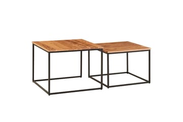 Satsbord Wohnling Set med 2 i massivt trä fyrkantiga metallben modern - Möbler - Bord & matgrupper - Avlastningsbord - Satsbord