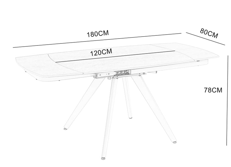 Saturnus matbord förlängningsbart 120 till 180 cm - Beige Travertin - Beige Travertin - Möbler - Bord & matgrupper - Matbord & köksbord
