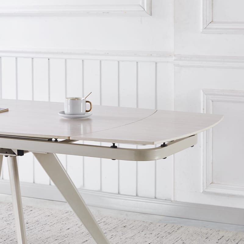 Saturnus matbord förlängningsbart 120 till 180 cm - Beige Travertin - Beige Travertin - Möbler - Bord & matgrupper - Matbord & köksbord