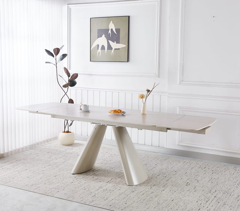 Saturnus matbord förlängningsbart 165-240 cm - Beige travertin - Beige travertin - Möbler - Bord & matgrupper - Matbord & köksbord
