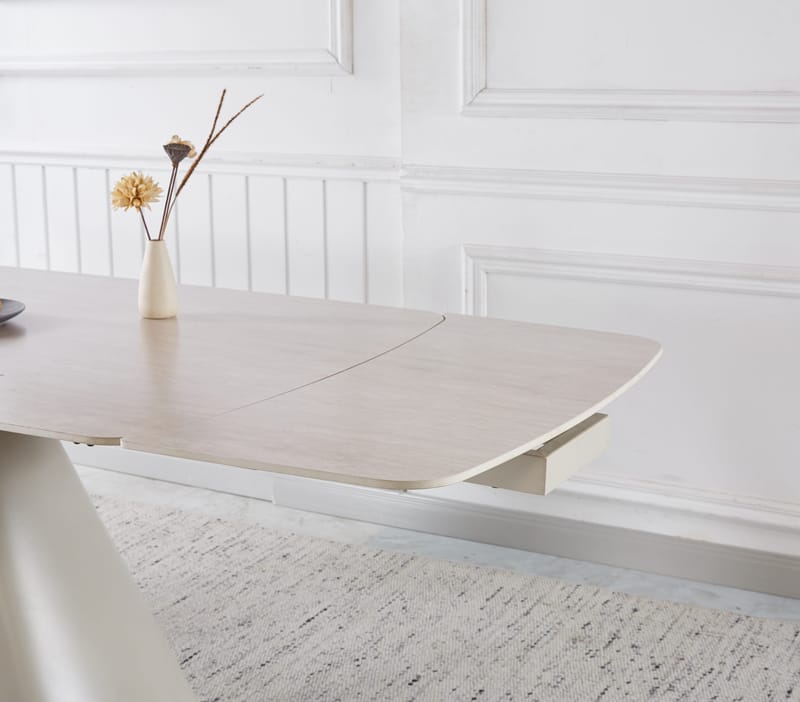 Saturnus matbord förlängningsbart 165-240 cm - Beige travertin - Beige travertin - Möbler - Bord & matgrupper - Matbord & köksbord